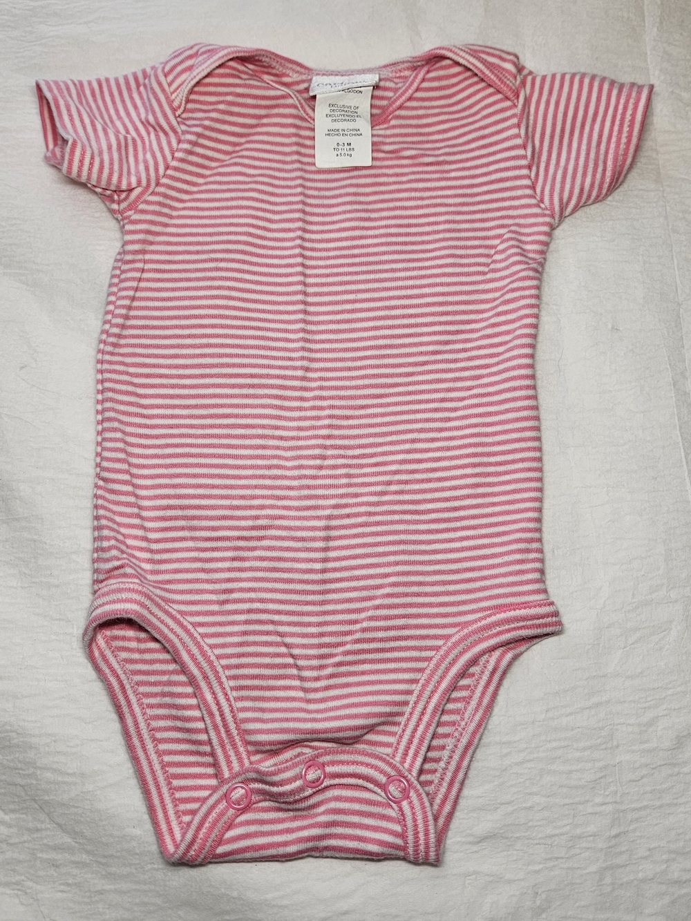 Carter's Pink & White Striped Baby One-Piece